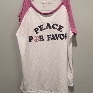 Grayson Social Pink and White Kids Tee - Peace Por Favor